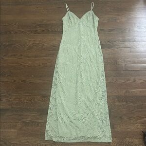 Jessica Simpson Light Green Lace Maxi Dress